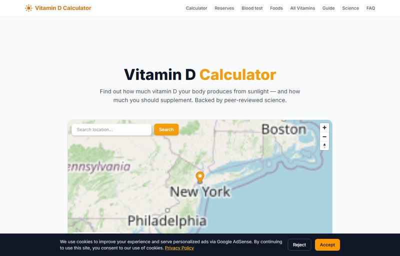 Vitamin D Calculator website